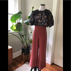 Rebecca Taylor high waist, cropped wide leg pants